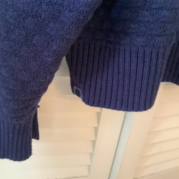 Lululemon women's Texture Play Crewneck sweater XL/XXL navy knit *has flaw* - Picture 7 of 8